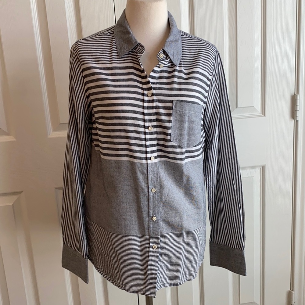 EUC Merona Long Sleeve Button-Up Blouse - Picture 1 of 4